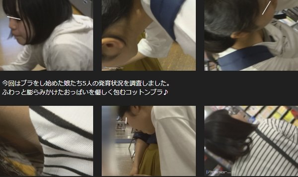 ブラをし始めた少女5人の胸元調査