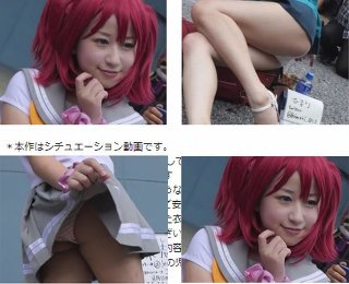 [素人]エロコス！セーラー姿でおしゃがみ＆体育座りパンチラ